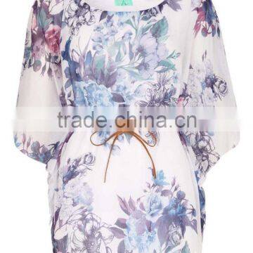 Kimono batwing chiffon women top, ladies plus size T shirt,cotton t shirt