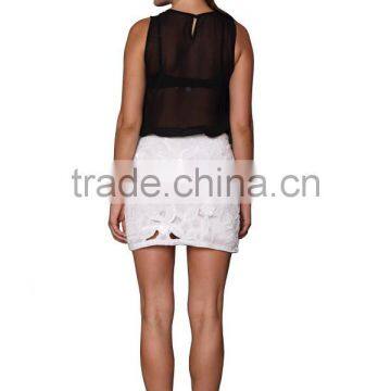 Ladies Beaded and Sequin Chiffon Short Skirt photo-3