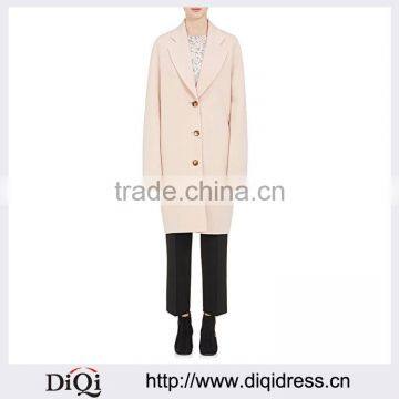 Customized Lady Apparel Long Sleeves Oversized Classic Wool-cashmere Coat(DQM024C)