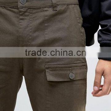 High Quality Custom Guangzhou Manufacturer OEM Cargo Pocket Styling 100% Cotton Twill Breathable Men's Slim Casual Pants photo-3