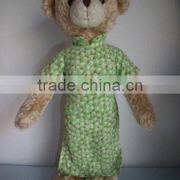 plush bear girl with clothes lovely bear fake fur toys stuffed bear