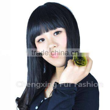 CX-A-64F Rabbit Fur Cute Flower Fashion Ring photo-5