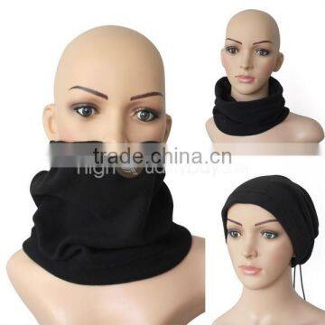 Blue Fleece Neck Warmer Scarf Like Hat photo-6