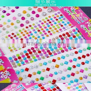 Colorful Love Heart Shape Self-adhesive Acrylic Rhinestone Sticker,Crystal Rhinestone Sticker photo-2
