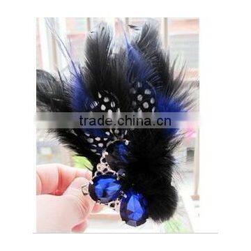 Men/women Diamond Brooch Night Bright Feathers Brooch MC Bride Wedding Brooches photo-5
