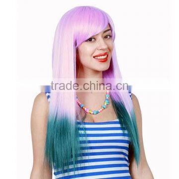 Women Cosplay Colorful Long Hair Wigs Lace Front Wig For Party Funny Female Wigs For Halloween photo-5