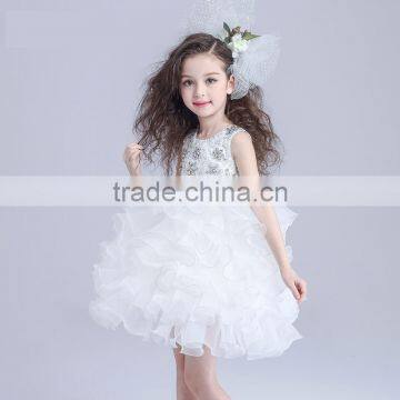 2017 8 years girl dress designs cake satin dresses