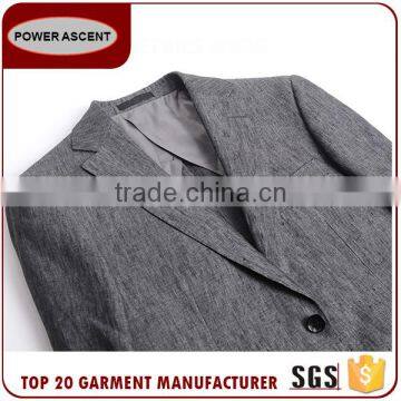 Wholesale Men Coat Suit Checked Half Lined Light Grey Formal Jacket For Men photo-4