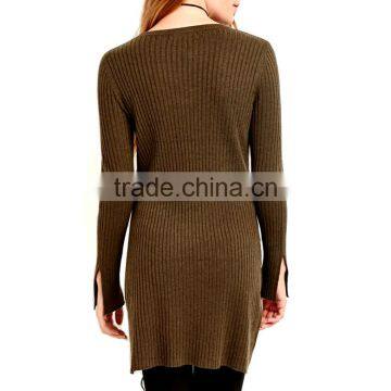 Characteristic Brown Lady High-waisted Sweater Dress With Jag photo-2