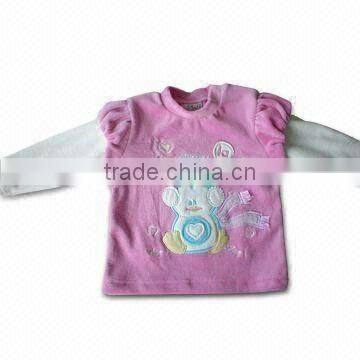 Baby Girl's Long-sleeved T-shirt for 12 to 36 Months, Made of 100% Cotton Velvet