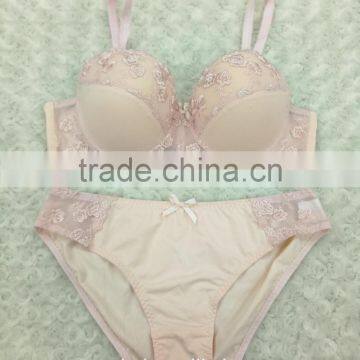 Comfortable Latest Design Embroidered Lace Bra Panty Set