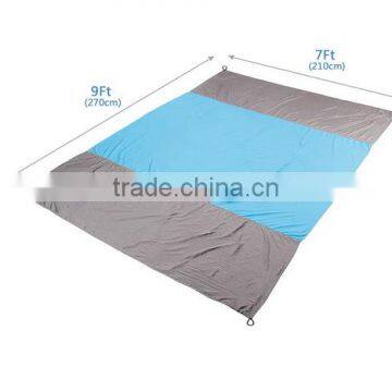 Compact Beach Blanket Oversized 7' X 9' Waterproof Sand Resistant Nylon Outdoor Picnic Blankets Camping Mat