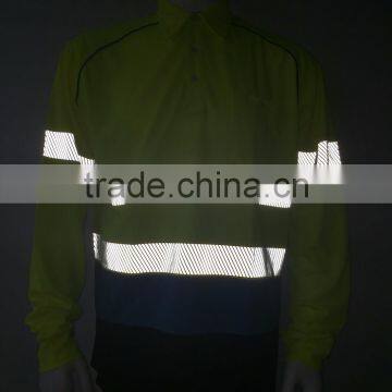 China Factory Contrast Color Reflective Safety Traffic High Visibility Polo Shirt photo-5