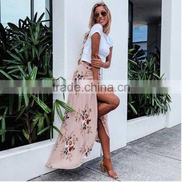2017 Latest Fashion OEM Sexy Women Summer Printed Long Maxi Skirt for Wholesale photo-2