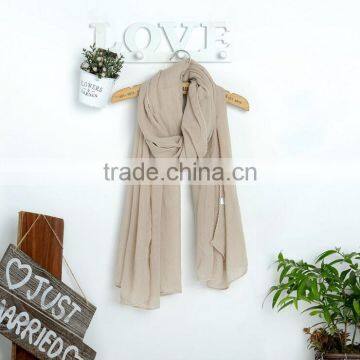 New Fashion Custom Viscose Lace Trimming Hijab Scarf photo-6