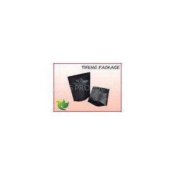 Matt Black Plastic Stand Up Pouches With Valve For Coffee Packaging