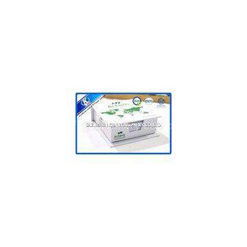 Paper Box Packing Green / White Cover Memo Sticky Notes , Sticky Block for Office