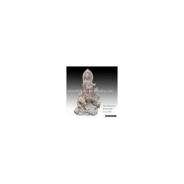 Jadeite KuanYin with Dragon Carving/Statue