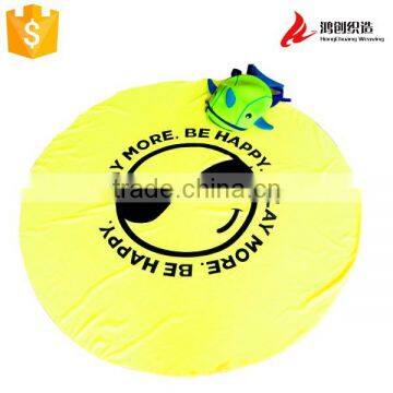 round microfiber beach towel with tassels