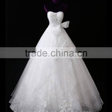 Hot Sale Embroidered A-Line Off-Shoulder Lace Wedding Dress F11701 photo-2