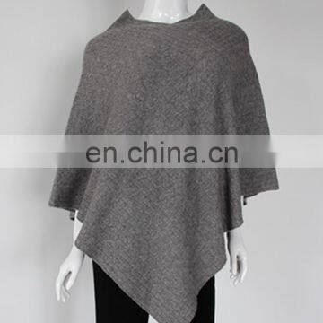 2015 popular style 100% cashmere 12gg cable knitted poncho with 91colors