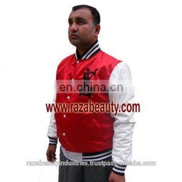 Custom Red Satin Varsity Jackets / Satin Baseball Jackets