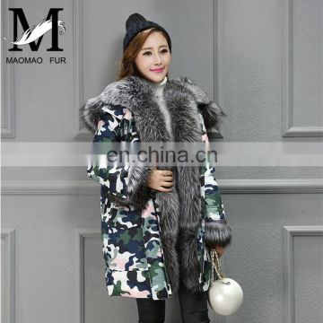 Wholesale Fashion Women's Thicken Winter Warm Long Fur Parka Down Jacket Woman Coat