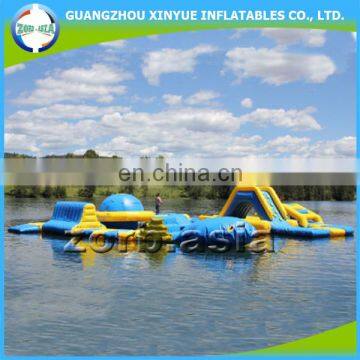 Mini outdoor inflatable water park, water park games for sale