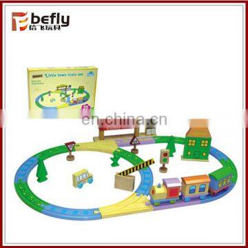 Colorful Wooden railway baby toy train