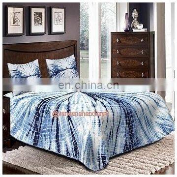 Souble Size Cotton sheet Shibori Bed cover with 2 pillow case