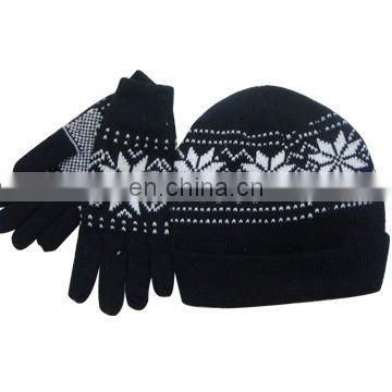 jacquard glove and hats sets