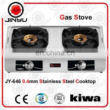 sales hot 2 burner 0.4mm stainless steel cooktop kitchen appliance gas stove/gas cooker