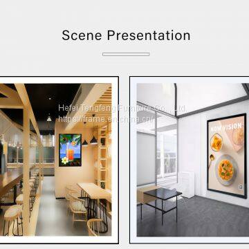 New LED Ultra Thin Round Corner Magnetic Absorption Light Box Aluminum Alloy Advertising Frame Catering Light Box Billboard Display Frame photo-4