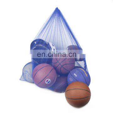 High-quality travel  blue nylon mesh coaches sports equipment football drawstring bag