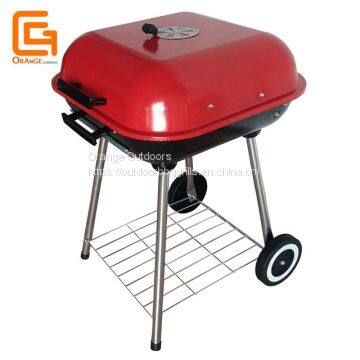 Four Legs Outdoor Bbq Charcoal Square Portable Camping Square Hamburger Barbecue Grill photo-3