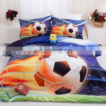 Modern Queen Size Style 4 Piece Football 3D Digital Printed Bedsheet Duvet Cover Set