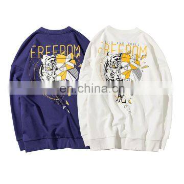 Autumn Korean Tide Hedging Print Men's Clothing Top Casual Loose Couple's Hip Hop Sweatshirt
