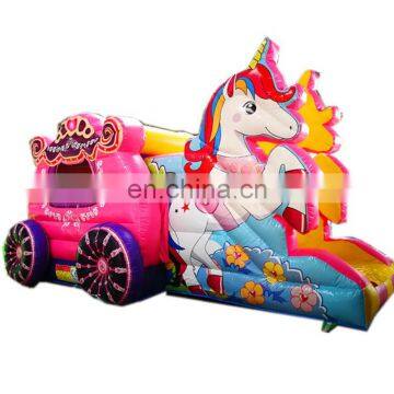 Beautiful Carriage Shape Inflatable Castle Bounce House For Children Amusement Park