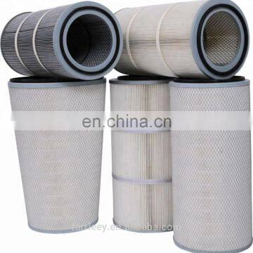 Cylindrical Industrial Filter Cartridge PTFE Membrane Wide Pleat Spacing