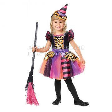 Wholesale children cheap witch creative halloween costumes ideas with headband and wand