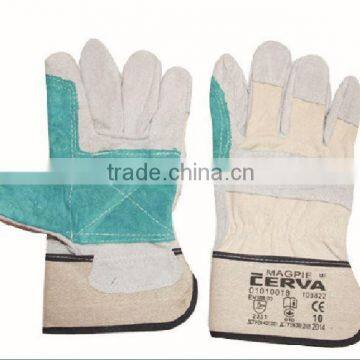 Natural color WESTERN EUROPE Double palm work gloves safety gloves leather