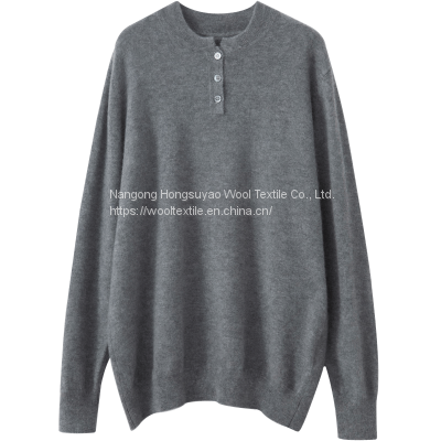 Spring and Autumn Men Fashion Round Neck Red Cashmere Sweater Knitted Pullover Sweater photo-3