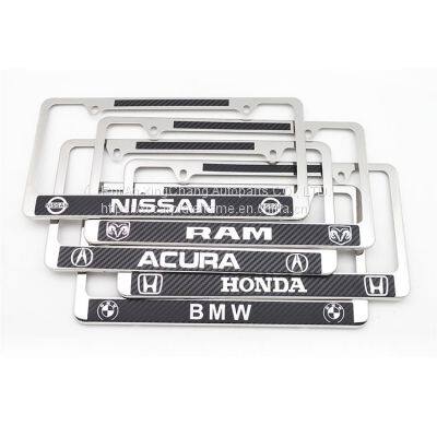 American Stainless Steel Carbon Fiber License Plate Frame U.S. Regulatory License Frame Metal Car License Plate Frame photo-4