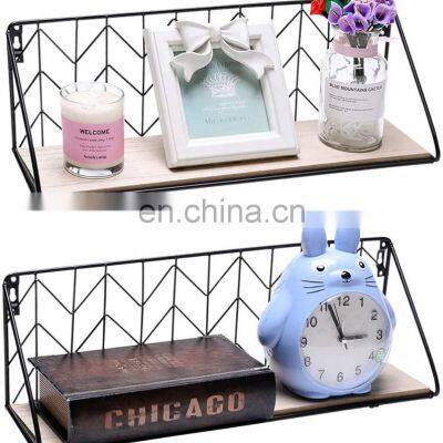 OEM Decorative Wall Mounted Rustic Wooden Storage Decorative wood bathroom shelf Shelves