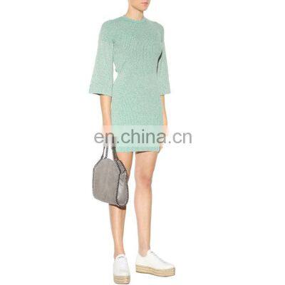 Bright Color Women's Vogue Clothing Wool Sweater Kint Dress