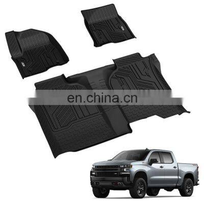 Factory Wholesale Car Accessories 3d Tpe Rubber Car Floor Mats Anti-slip Car Foot Mat For Chevrolet Silverado 2018 2019 2020