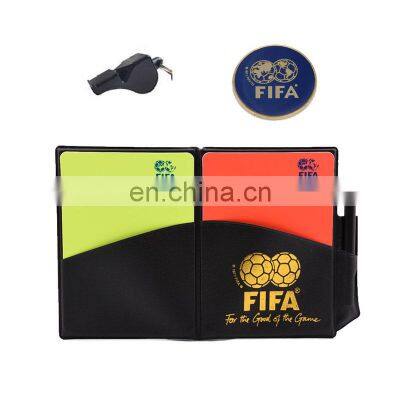 Soccer Referee Cards with Coin Whistle Keychain Red Card and Yellow Card Tool Football Referee Kit Outdoor Survival Equipment