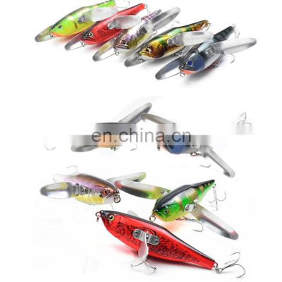 New Design 5 colors 12cm 34g Metal Wing Popper Bait Fishing Gear wholesale Topwater Fishing Popper