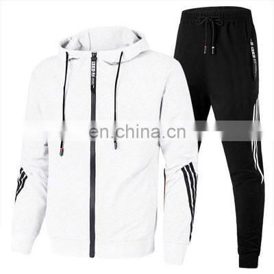 Hot Sale New Year Christmas Sale 2-pieces Colour Block Hoodie Plus Size Clothes Sports Suit Custom Men's Hooded Suit
