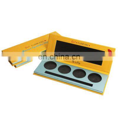 Custom Printing Empty Magnetic Makeup Folding Palette Paper Packaging Eyeshadow Powder Palette